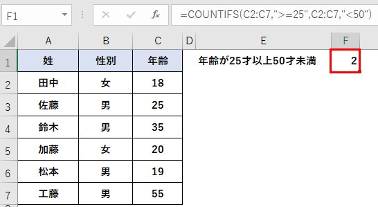 【Excel】COUNTIFS関数の使い方