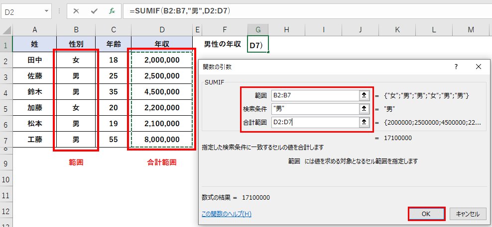【Excel】SUMIF関数の使い方
